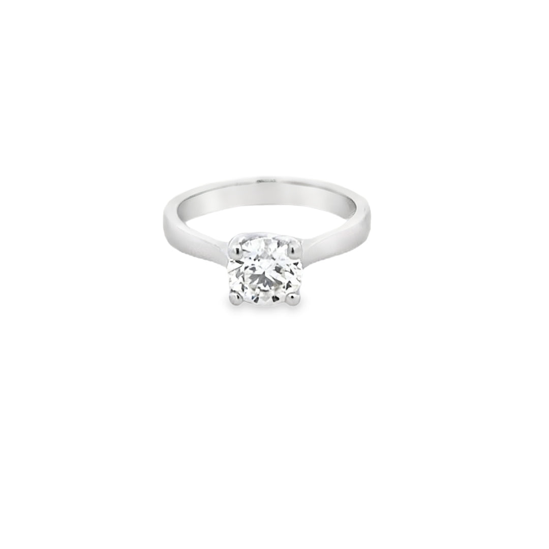 GIA 1.00ct M/SI1 Round Brilliant Cut Diamond Solitaire set in Platinum