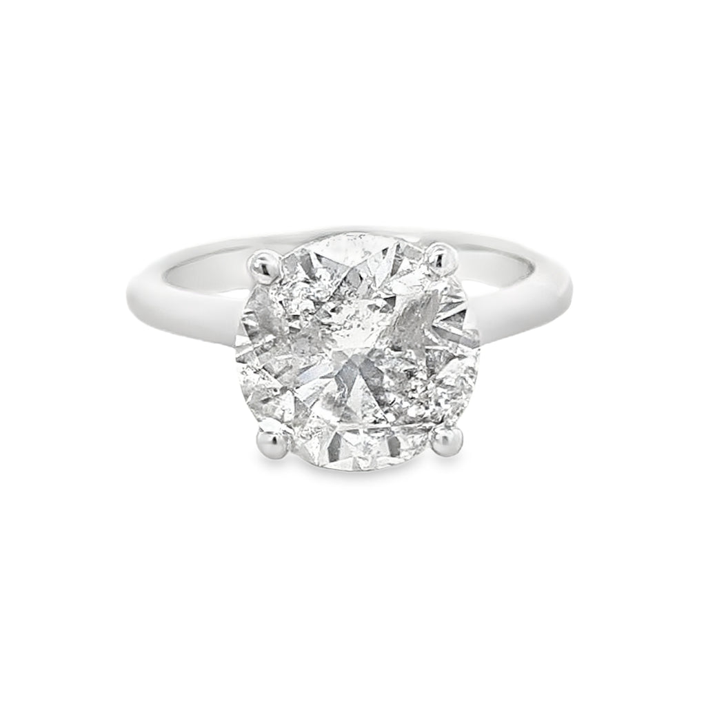 4.20ct H/I1 Round Brilliant Cut Diamond Solitaire set in Platinum