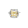 GIA 2.48ct W-X/VVS2 Cushion Cut Diamond Halo Ring Set in Platinum