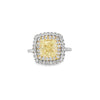 GIA 2.48ct W-X/VVS2 Cushion Cut Diamond Halo Ring Set in Platinum