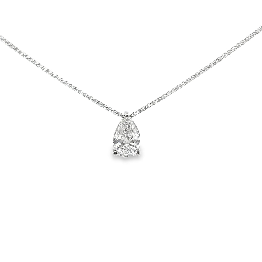 IGI 1.11ct E/SI1 LAB Diamond Pear Shape Pendant in Platinum