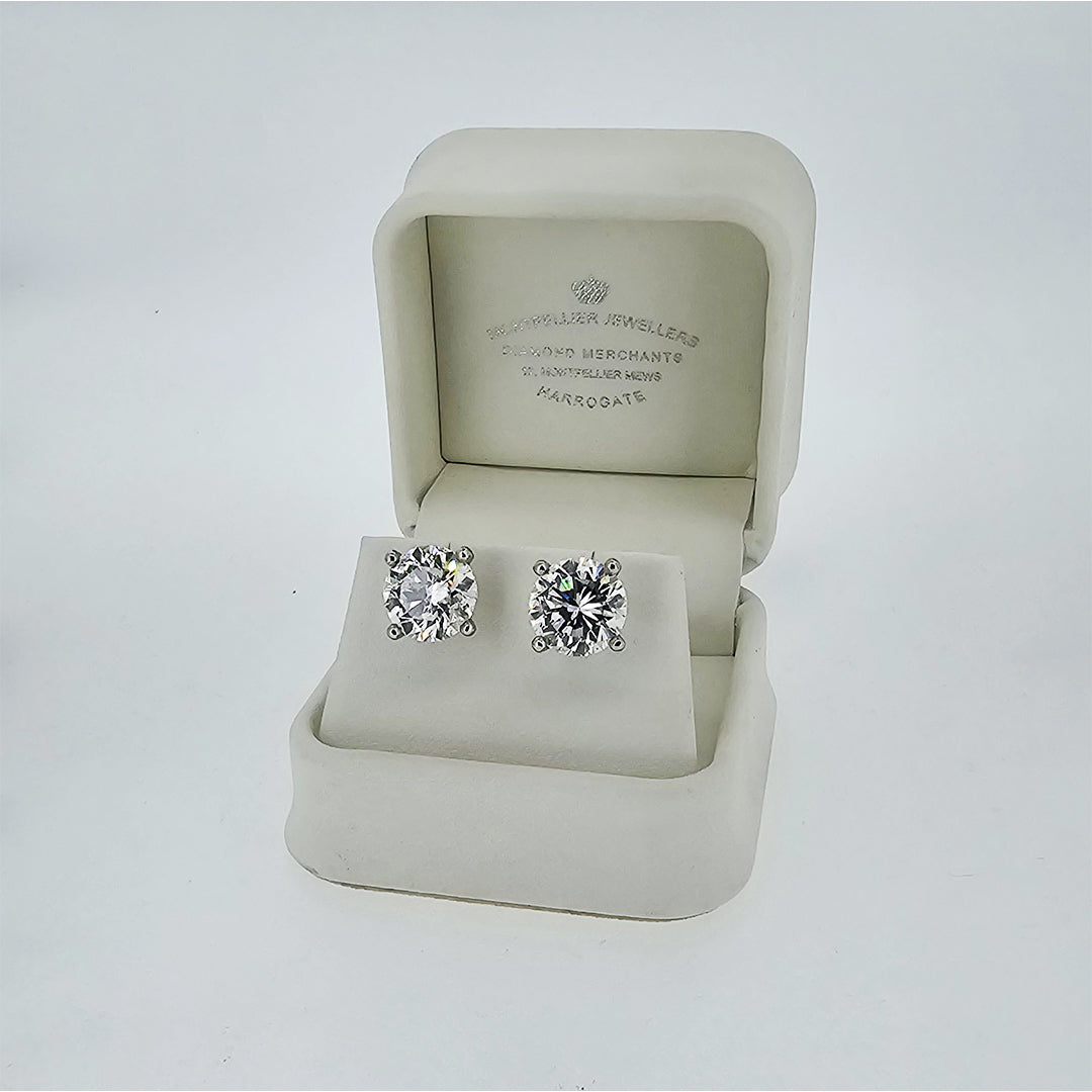 10.03ct Diamond Stud Earrings Set In Platinum