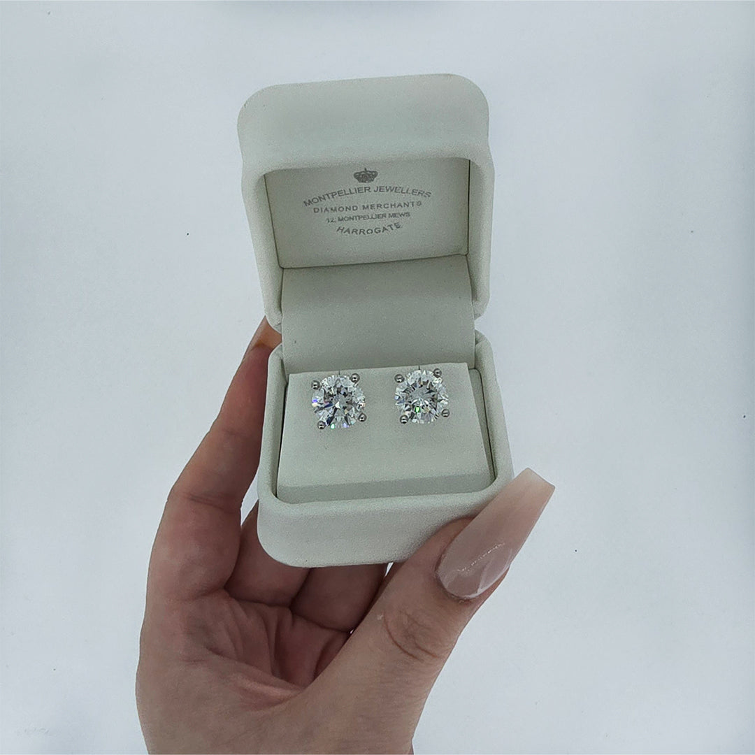 10.03ct Diamond Stud Earrings Set In Platinum