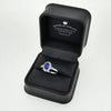 Oval Cut Sapphire & Diamond Fancy Cluster Ring Set in 18ct White Gold