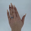 Oval Cut Sapphire & Diamond Fancy Cluster Ring Set in 18ct White Gold