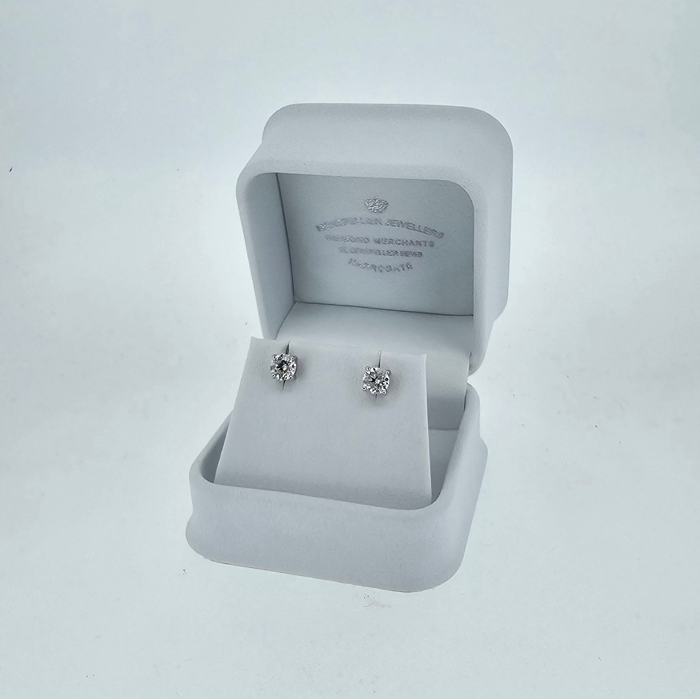 1.08ct Diamond Stud Earrings Set In 18ct White Gold