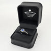 Sapphire & Diamond Halo Ring Set in Platinum