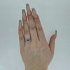 Sapphire & Diamond Halo Ring Set in Platinum