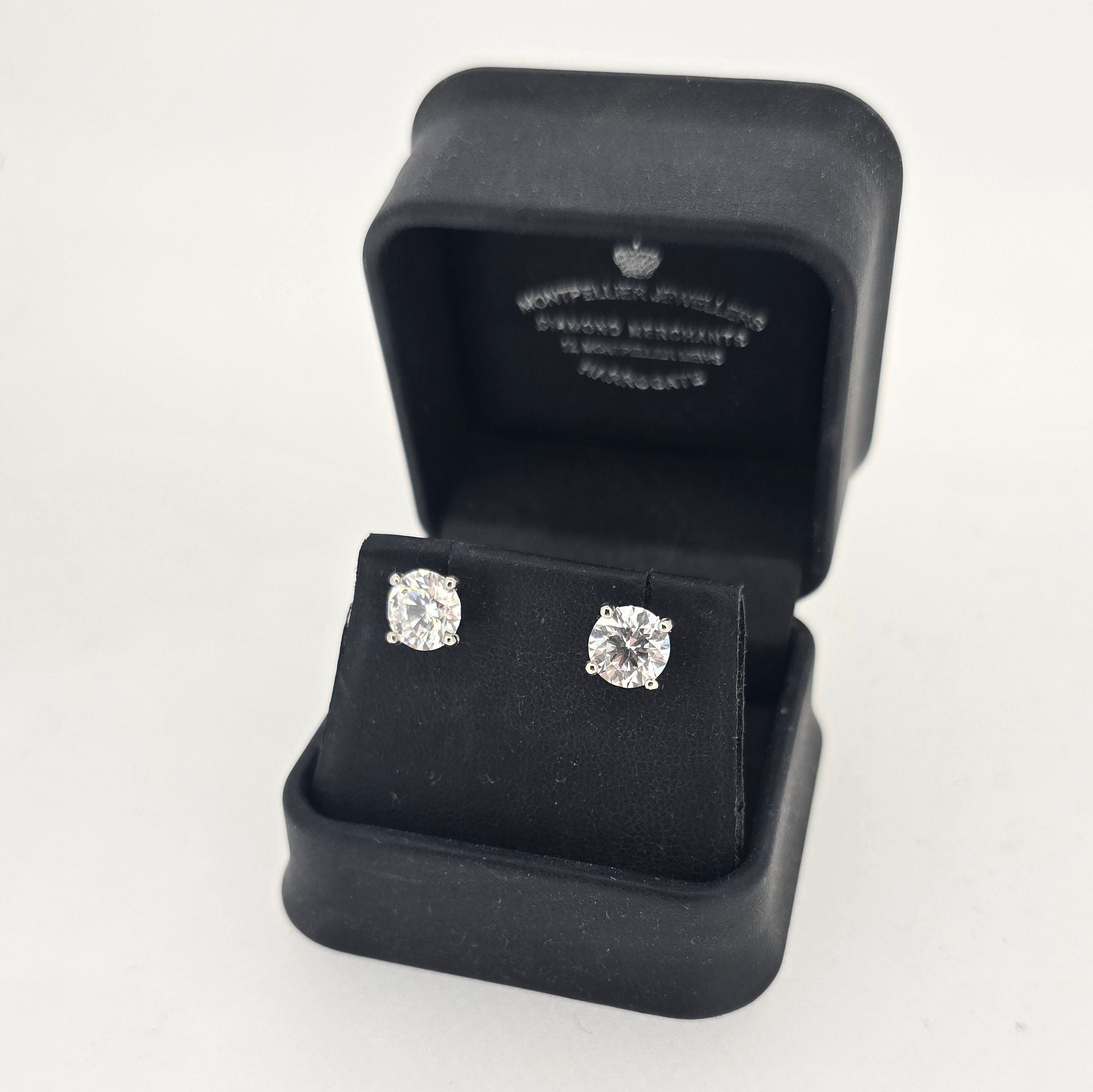 IGI 4.04ct D/VS2 LAB Diamond Stud Earrings Set In Platinum