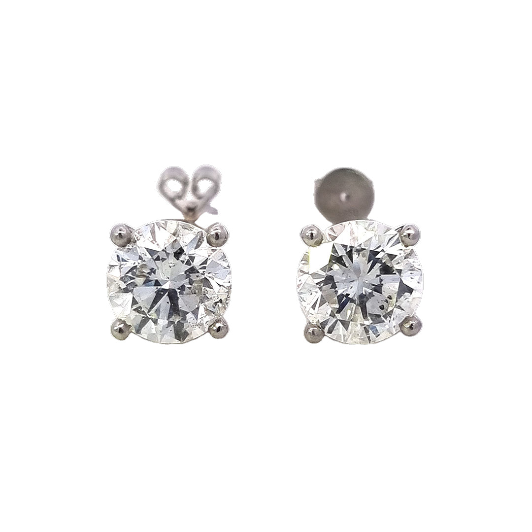 10.03ct Diamond Stud Earrings Set In Platinum