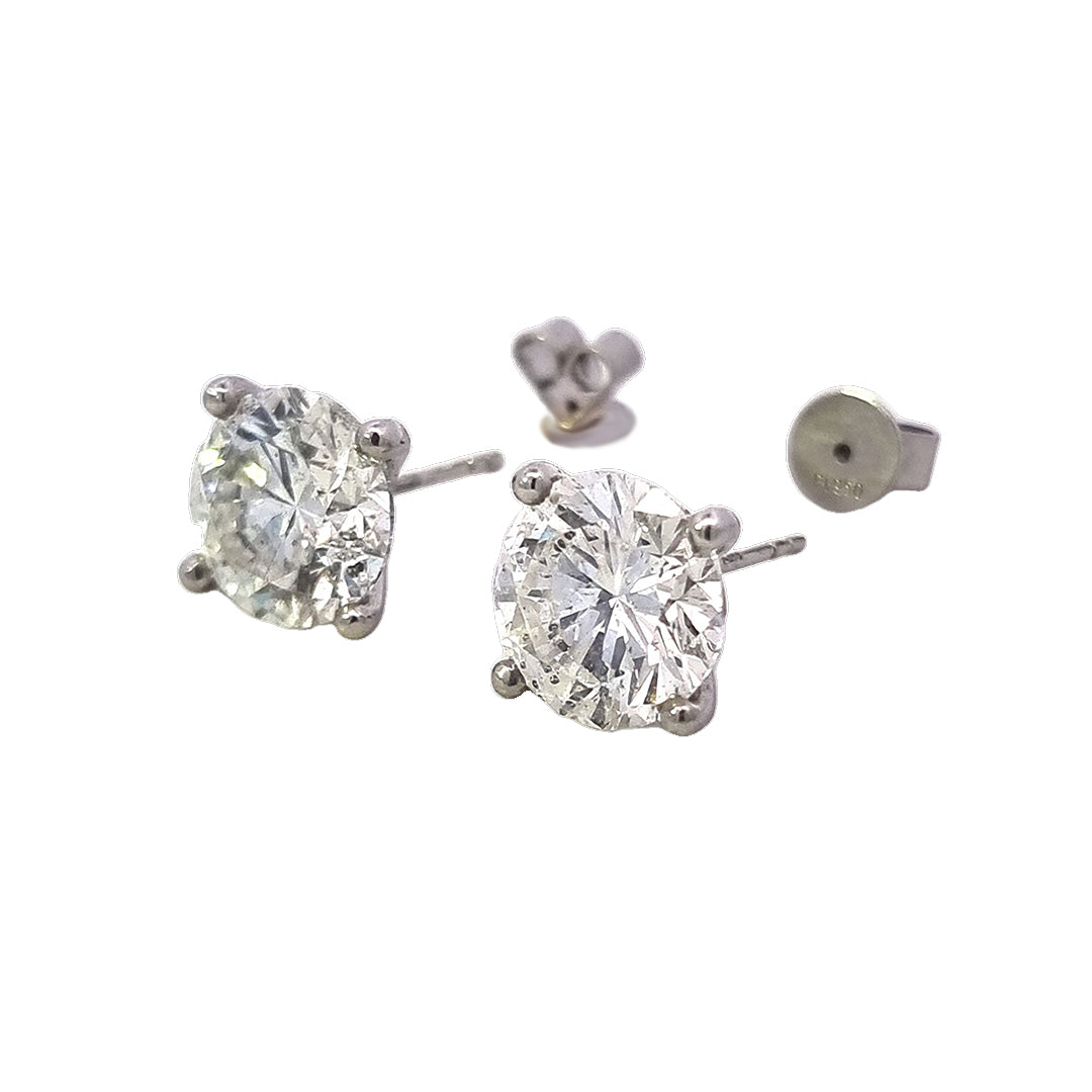 10.03ct Diamond Stud Earrings Set In Platinum