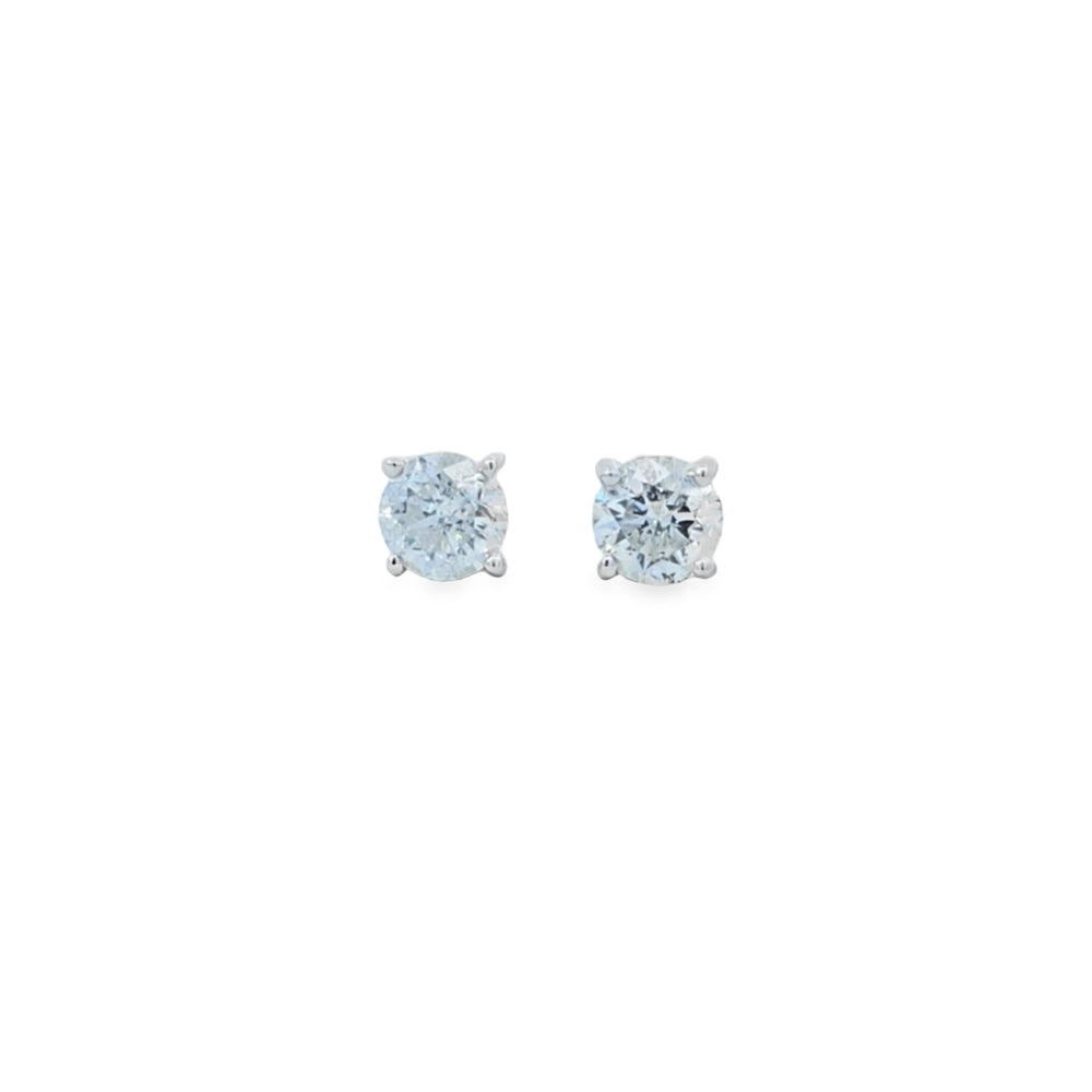 1.08ct Diamond Stud Earrings Set In 18ct White Gold