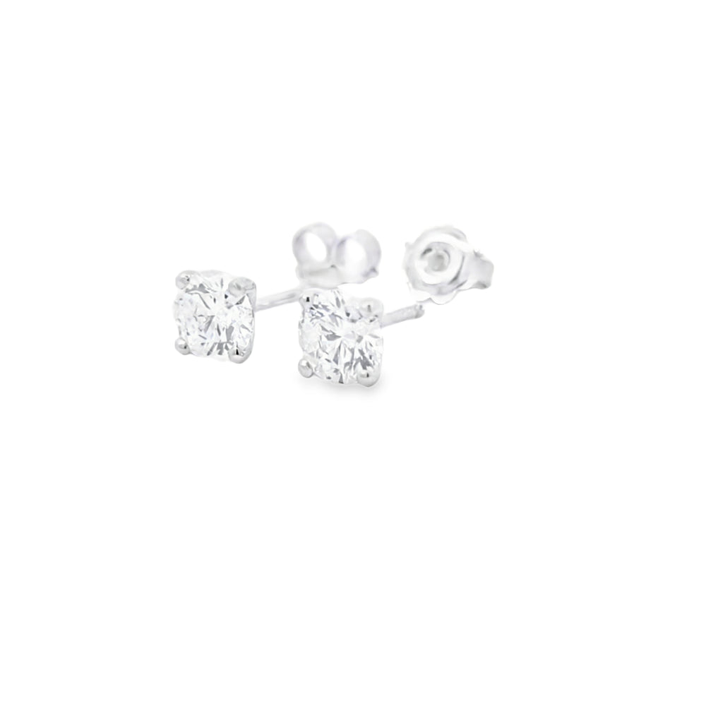 IGI 2.01ct D/VVS2 LAB Diamond Stud Earrings Set In 18ct White Gold