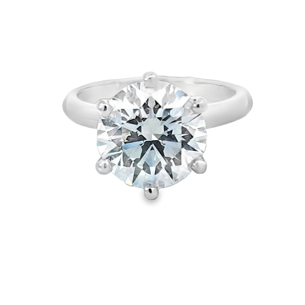 GIA 4.20ct N/VS2 Round Brilliant Cut Diamond Solitaire set in Platinum