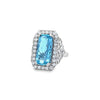 6.67ct Aquamarine & Diamond Ring Set in Platinum