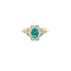 Emerald & Diamond Fancy Cluster Ring set in 18ct Yellow Gold