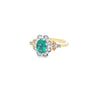 Emerald & Diamond Fancy Cluster Ring set in 18ct Yellow Gold