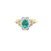 Emerald & Diamond Fancy Cluster Ring set in 18ct Yellow Gold