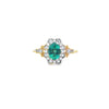 Emerald & Diamond Fancy Cluster Ring set in 18ct Yellow Gold