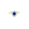 0.95ct Sapphire & 0.28ct Diamond Cluster Ring Set in 18ct Gold