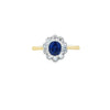 0.95ct Sapphire & 0.28ct Diamond Cluster Ring Set in 18ct Gold