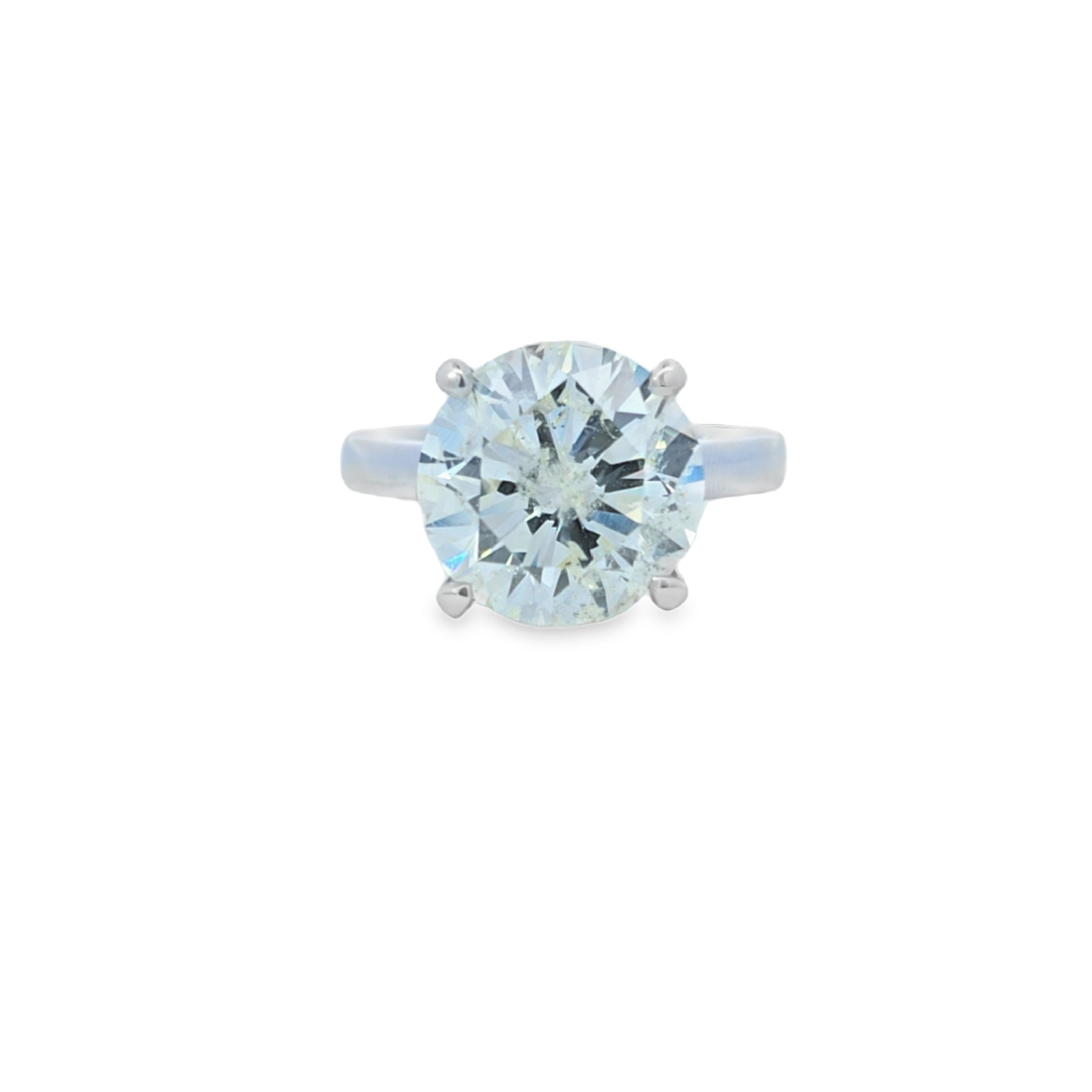 6.22ct K/I1 Round Brilliant Cut Diamond Solitaire set in Platinum