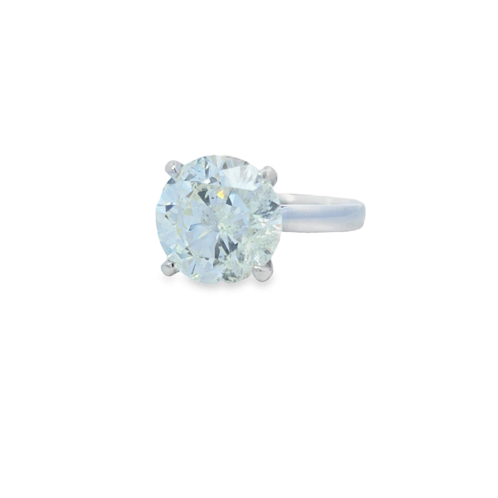 6.22ct K/I1 Round Brilliant Cut Diamond Solitaire set in Platinum