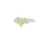 GIA 2.40ct Fancy Intense Yellow Heart Shaped Diamond Ring with Heart Shaped Side Stones Set in 18ct Gold