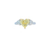 GIA 2.40ct Fancy Intense Yellow Heart Shaped Diamond Ring with Heart Shaped Side Stones Set in 18ct Gold