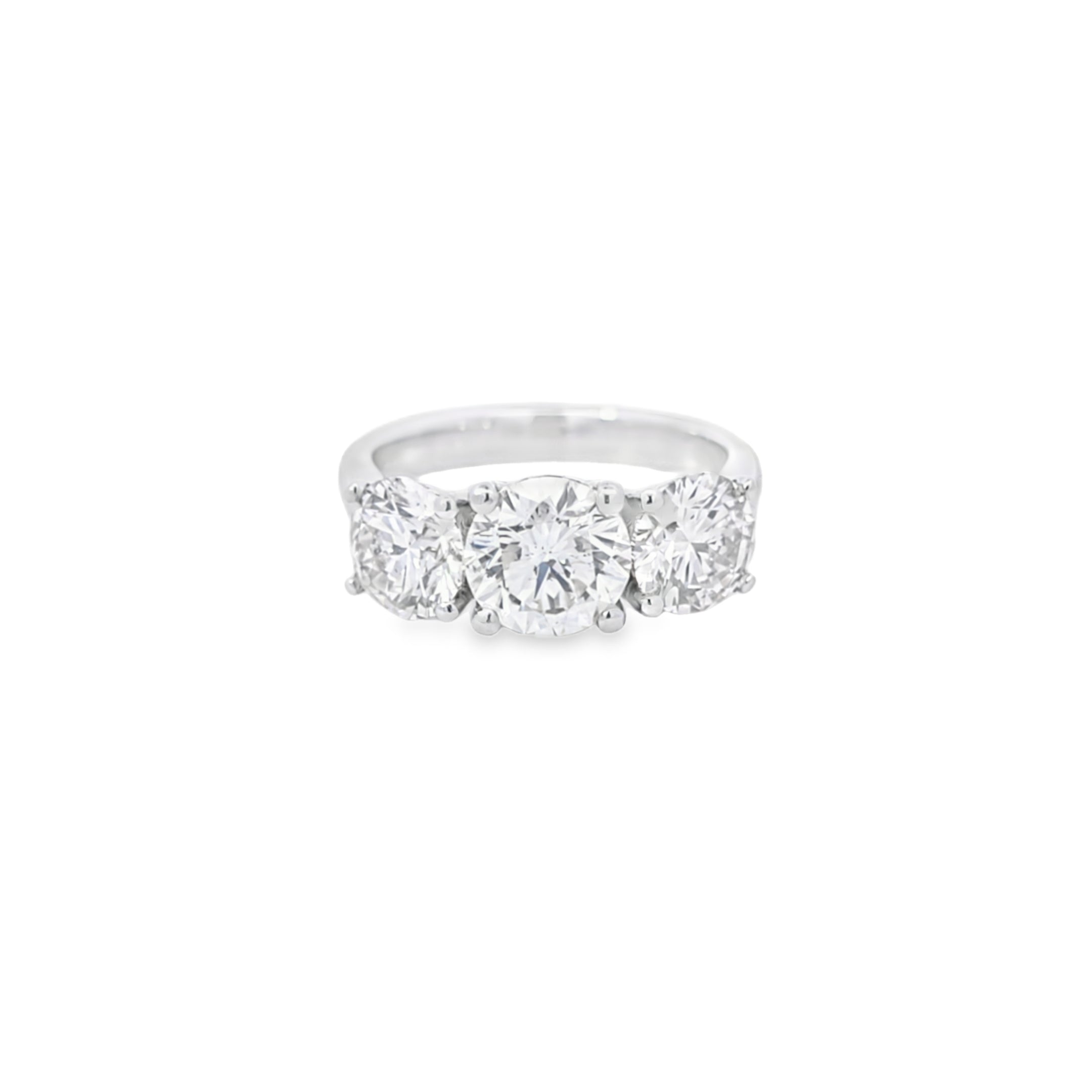 GIA 3.56ct N/SI2 Diamond 3 Stone Ring Set In Platinum