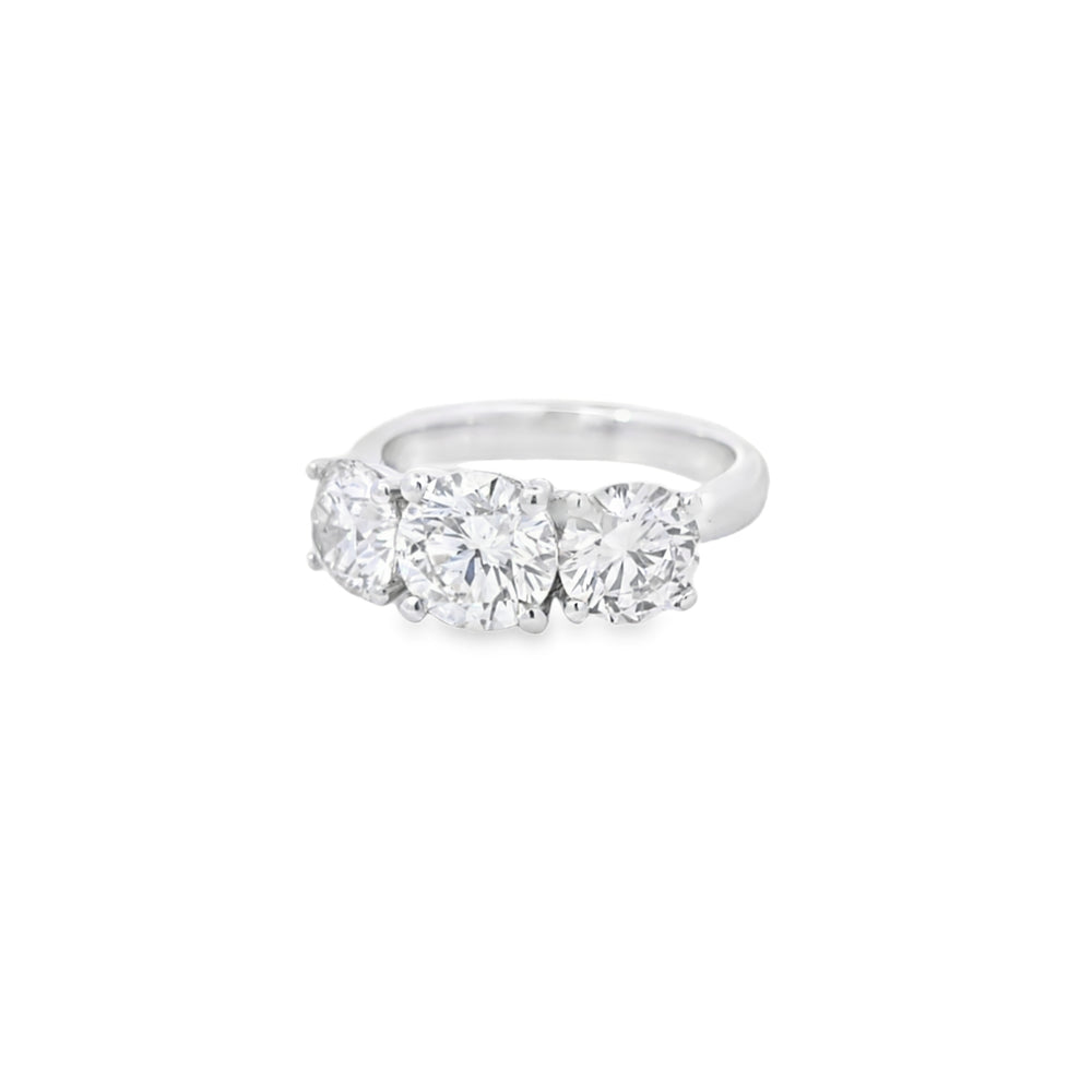 GIA 3.56ct N/SI2 Diamond 3 Stone Ring Set In Platinum