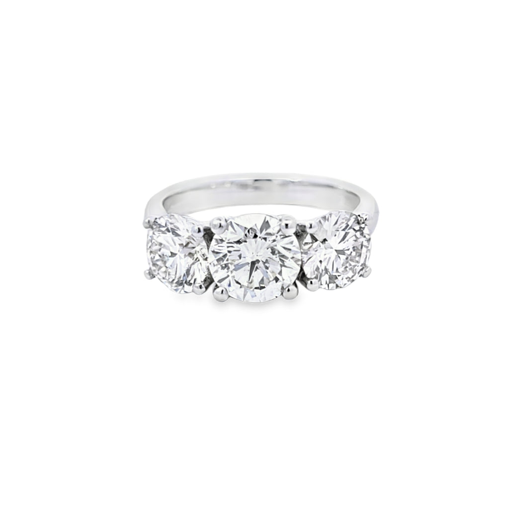 GIA 3.56ct N/SI2 Diamond 3 Stone Ring Set In Platinum