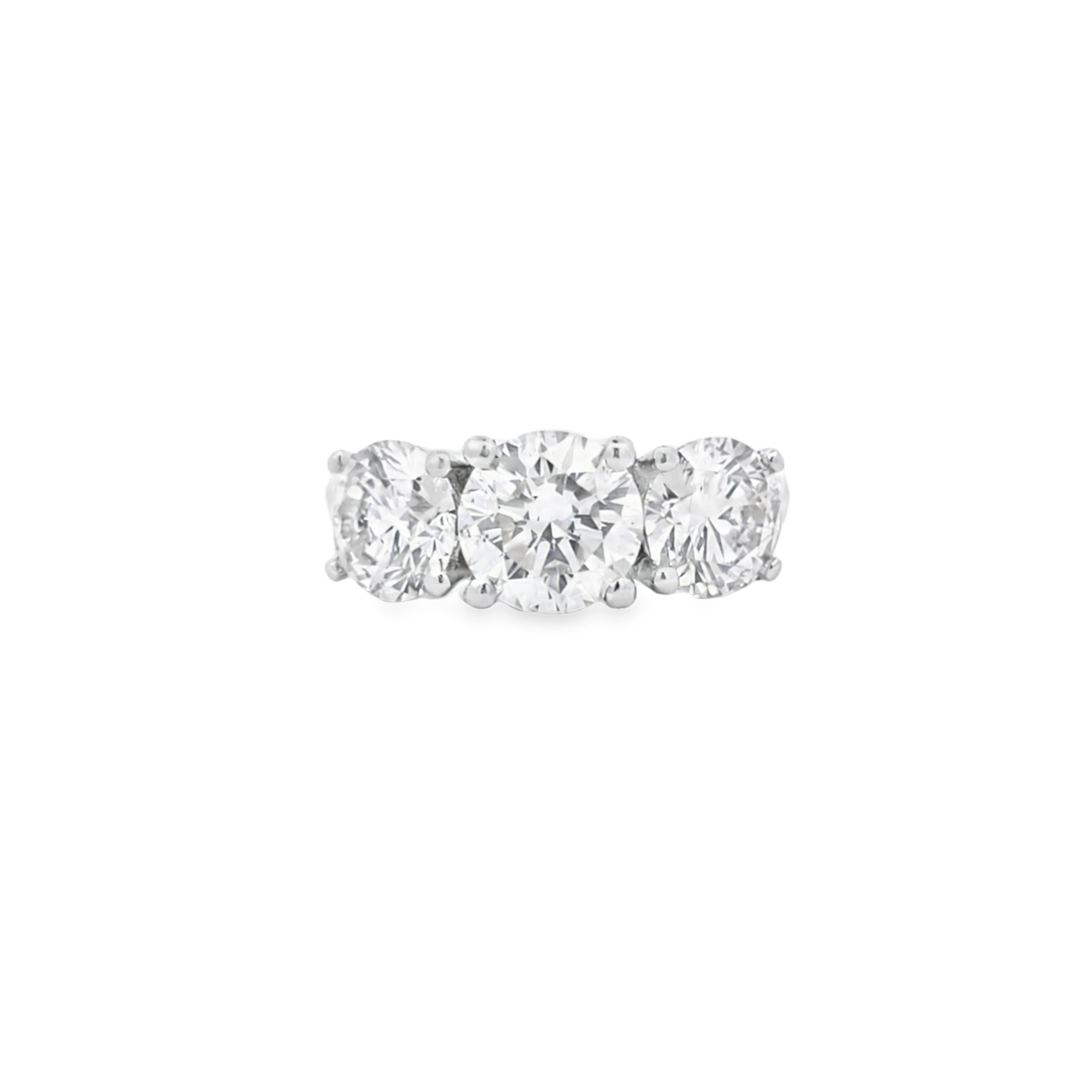 GIA 3.56ct N/SI2 Diamond 3 Stone Ring Set In Platinum