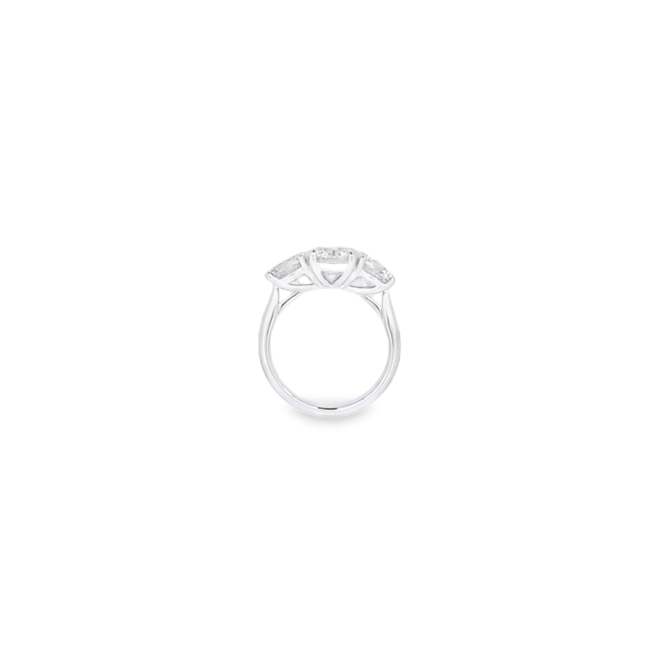 GIA 3.56ct N/SI2 Diamond 3 Stone Ring Set In Platinum