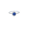 Sapphire & Diamond Halo Ring Set in Platinum