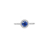 Sapphire & Diamond Halo Ring Set in Platinum