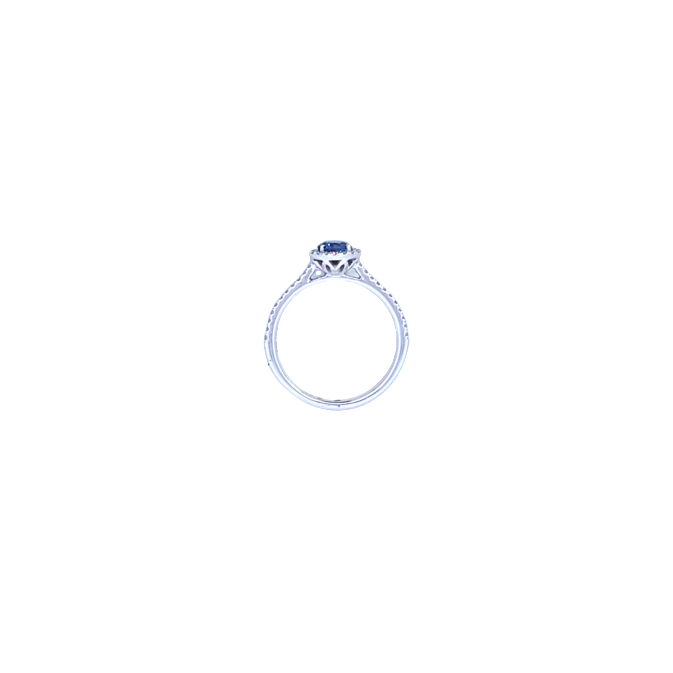 Sapphire & Diamond Halo Ring Set in Platinum