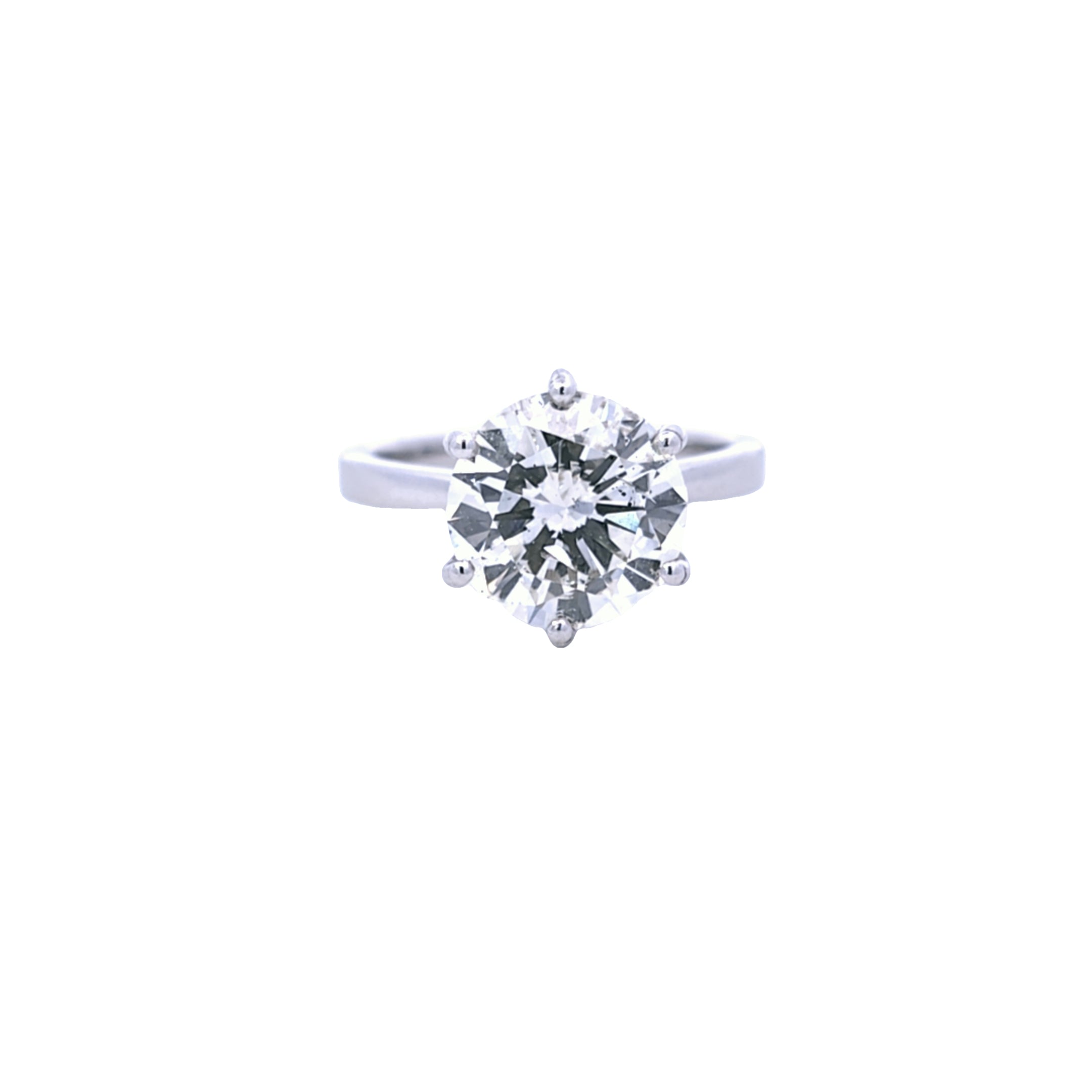 3.57ct L/SI Round Brilliant Cut Diamond Solitaire set in Platinum