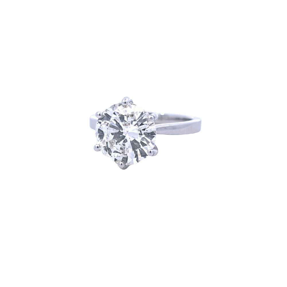 3.57ct L/SI Round Brilliant Cut Diamond Solitaire set in Platinum