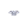 3.70ct G/SI Round Brilliant Cut Diamond Solitaire Ring with Tapered Baguette Shoulders Set in Platinum