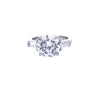 3.70ct G/SI Round Brilliant Cut Diamond Solitaire Ring with Tapered Baguette Shoulders Set in Platinum