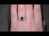 Oval Cut Sapphire & Diamond Fancy Double Cluster Ring with Diamond Shoulders Set in 18ct White Gold