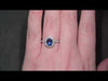 Oval Cut Sapphire & Diamond Cluster Ring with Diamond Shoulders Set in 18ct White Gold