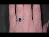 Oval Cut Sapphire & Diamond Fancy Cluster Ring Set in 18ct White Gold