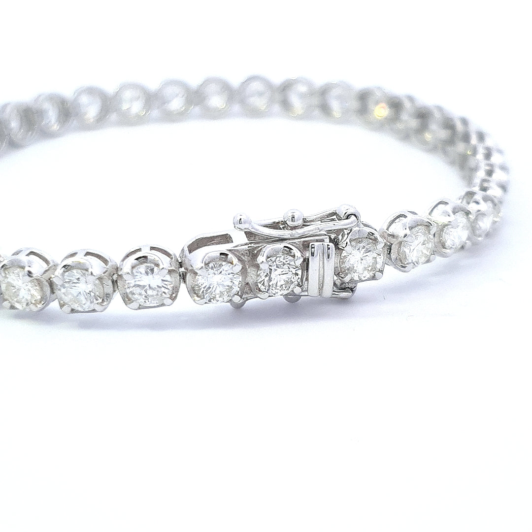 7.48ct Diamond Line Bracelet in 18ct White Gold